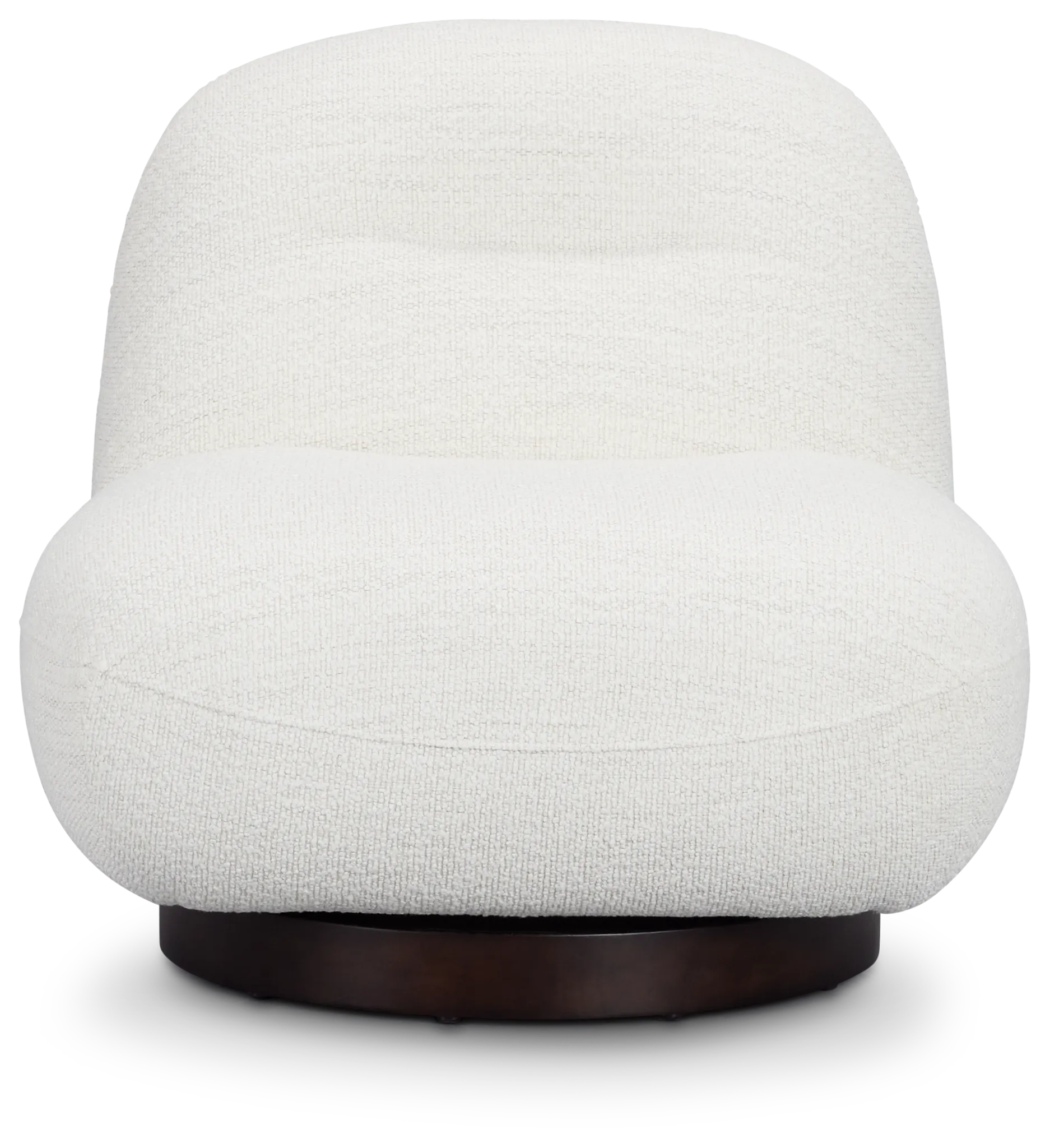 Aaliyah White Fabric Swivel Accent Chair