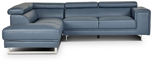 Drew Dark Blue Micro Left Chaise Sectional