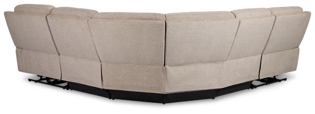 Walker Beige Fabric Small Two-arm Power Reclining Sectional