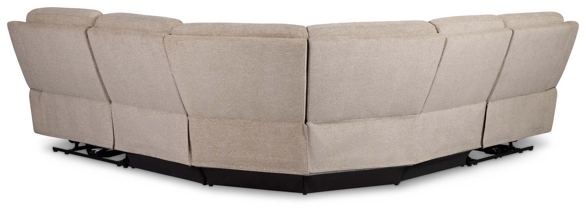 Walker Beige Fabric Small Two-arm Power Reclining Sectional