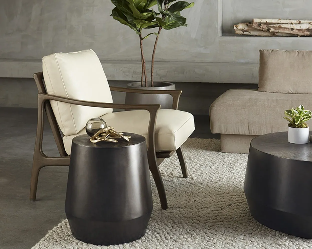 Mensa Dark Gray Round End Table