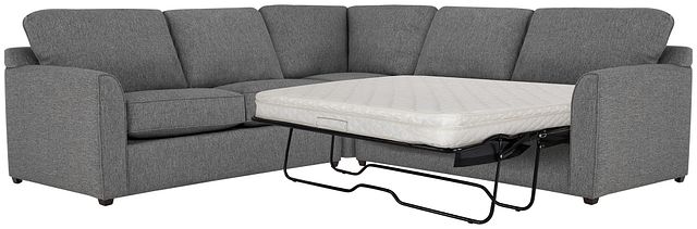 Asheville Gray Fabric Two-arm Right Innerspring Sleeper Sectional