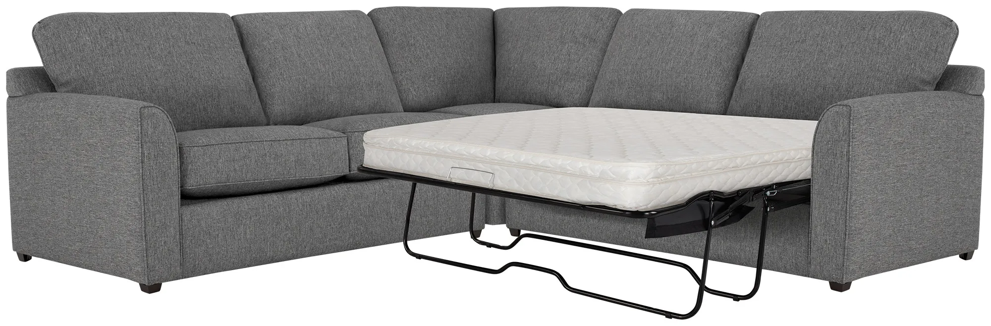 Asheville Gray Fabric Two-arm Right Innerspring Sleeper Sectional