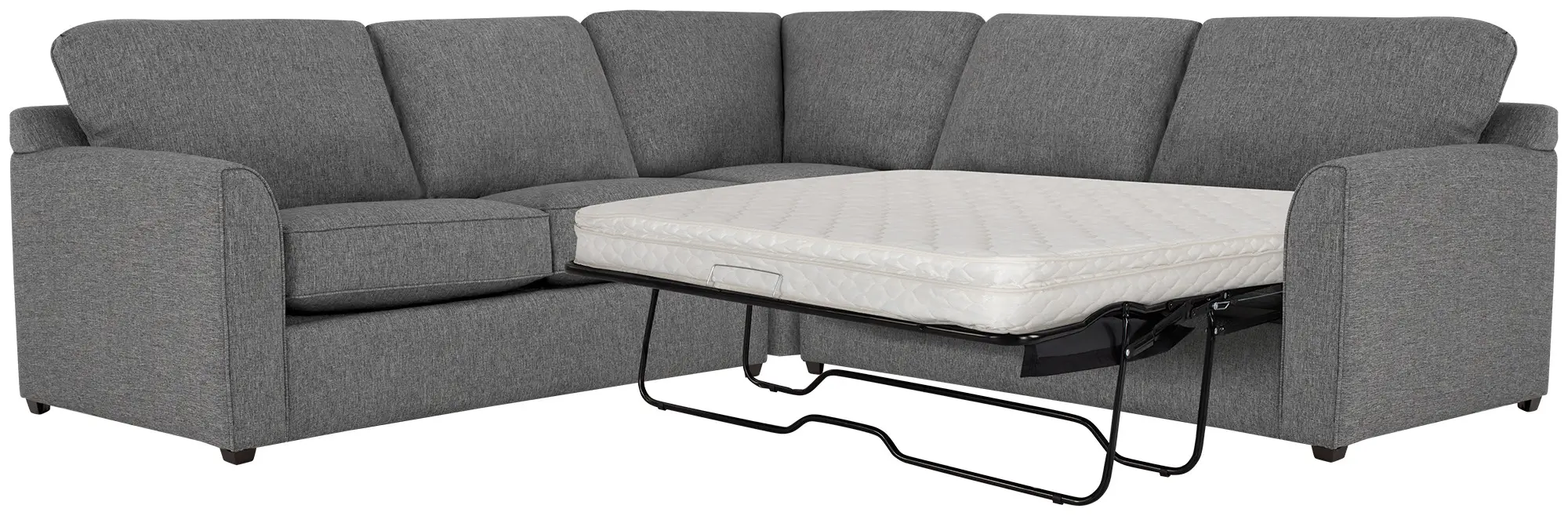 Asheville Gray Fabric Two-arm Right Innerspring Sleeper Sectional Asheville Gray Fabric Two-arm Right Innerspring Sleeper Sectional