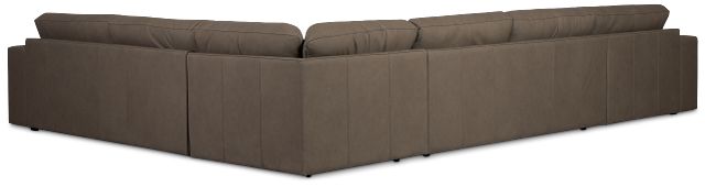 Kellan Dark Gray Leather Medium Left Chaise Sectional