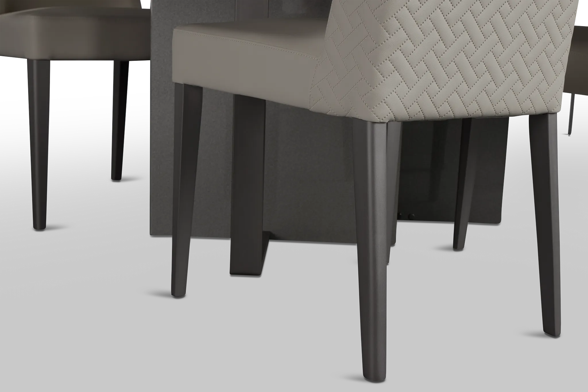 Oslo Gray Extension Rectangular Table & 4 Upholstered Chairs