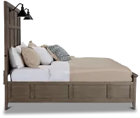 Heron Cove Light Tone Panel Bed With Lights