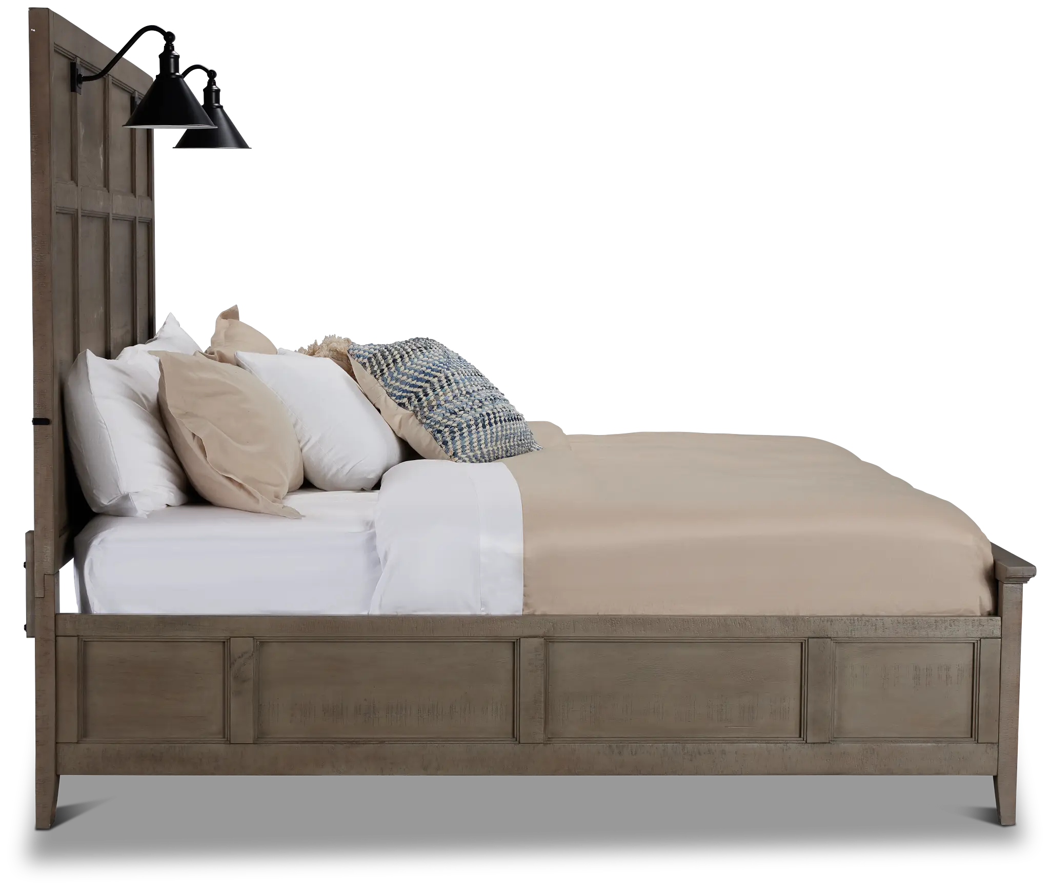 Heron Cove Light Tone Panel Bed With Lights Heron Cove Light Tone Panel Bed With Lights