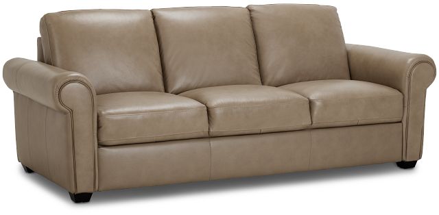 Lincoln Taupe Lthr/vinyl Sofa