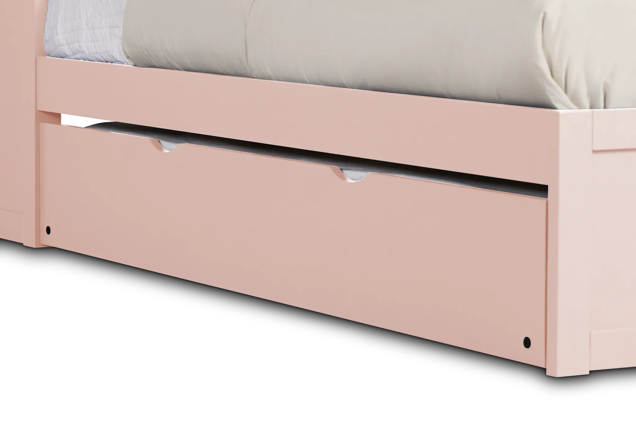 Charleston Pink Corner Bookcase Bed With Trundle