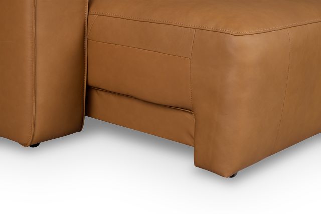 Rudy Brown Lthr/vinyl Small Left Chaise Power Extension Sectional