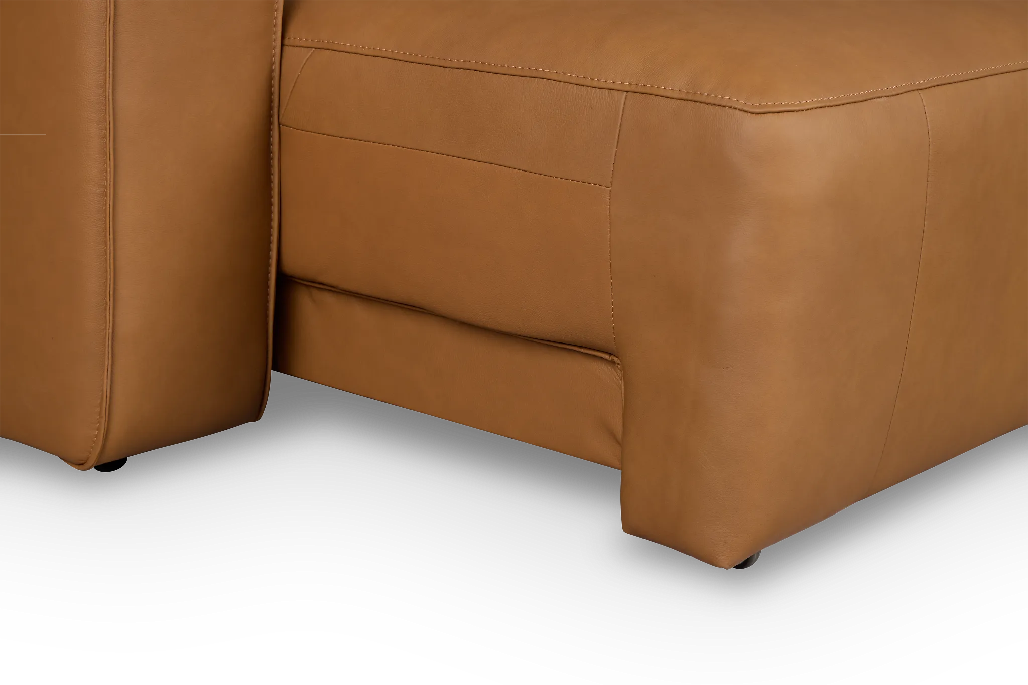 Rudy Brown Lthr/vinyl Small Left Chaise Power Extension Sectional