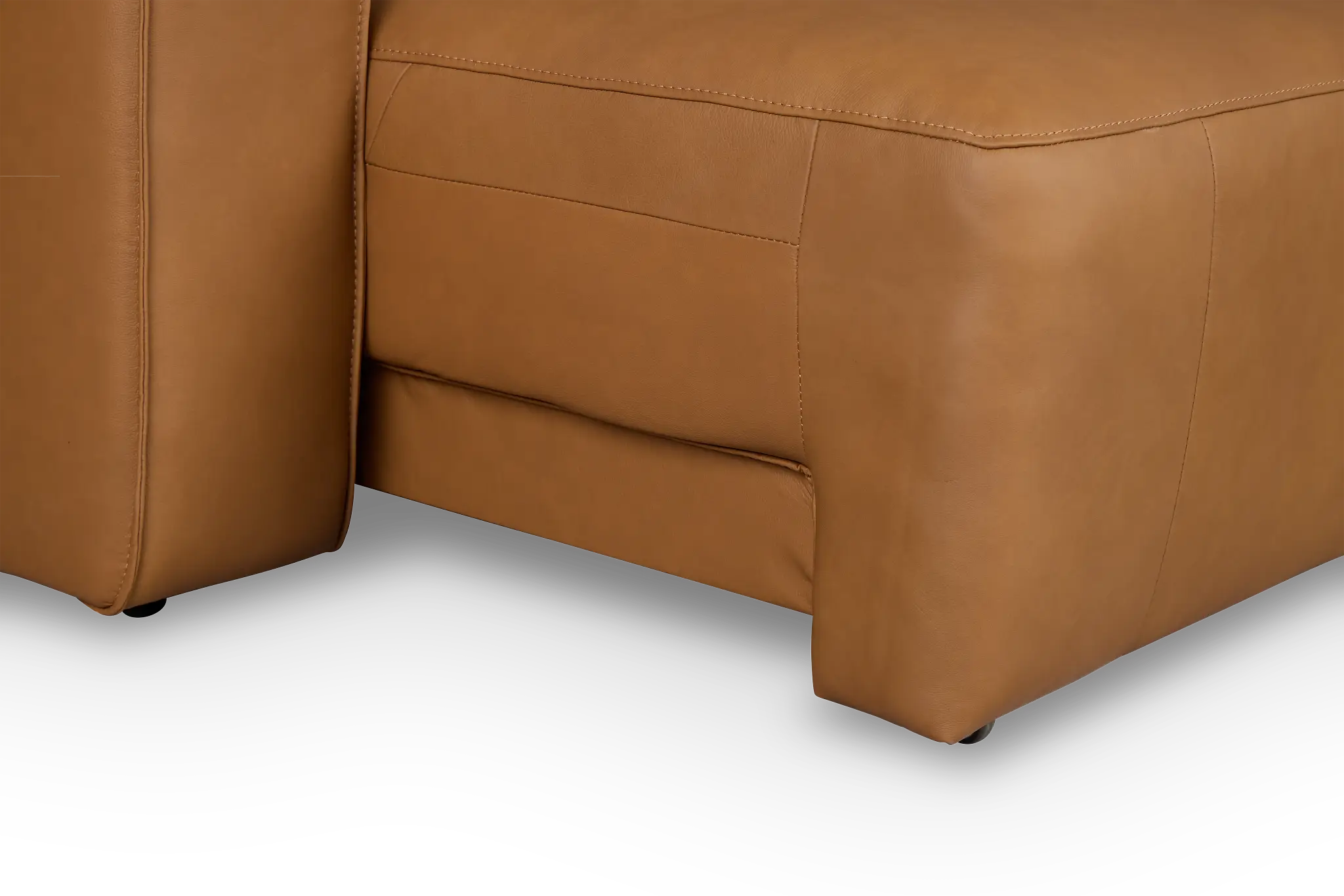 Rudy Brown Lthr/vinyl Small Left Chaise Power Extension Sectional Rudy Brown Lthr/vinyl Small Left Chaise Power Extension Sectional