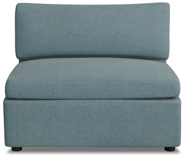 Destin Sutton Blue Fabric Armless Chair