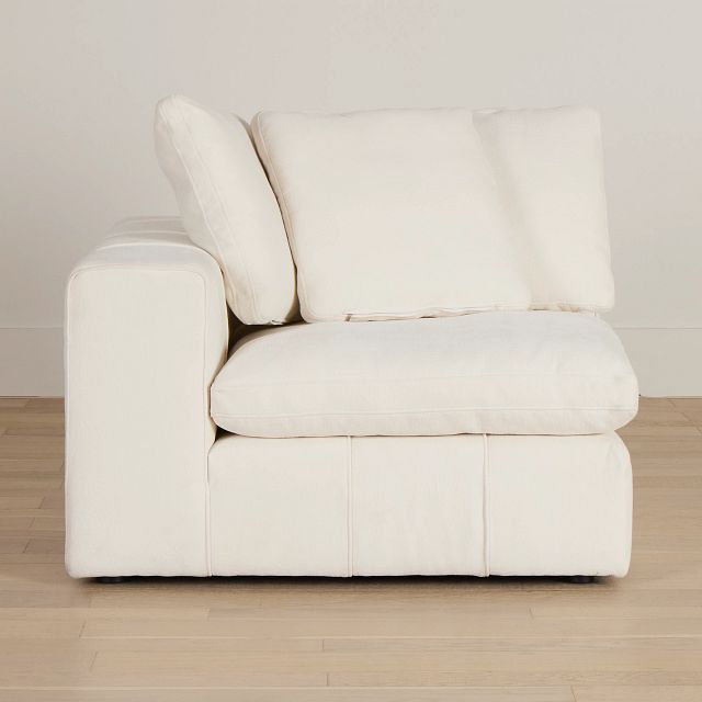 Cruz White Fabric Corner Chair