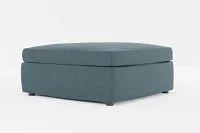 Destin Elevation Dark Blue Fabric Cocktail Ottoman