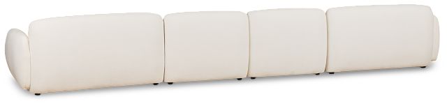 Halsey White Fabric Dual Cuddler Sectional