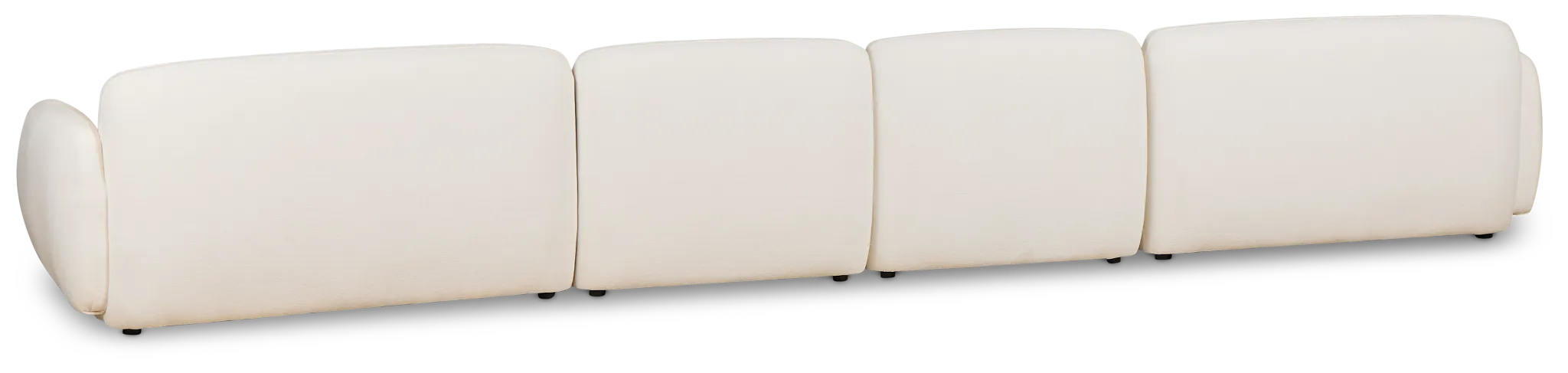 Halsey White Fabric Dual Cuddler Sectional