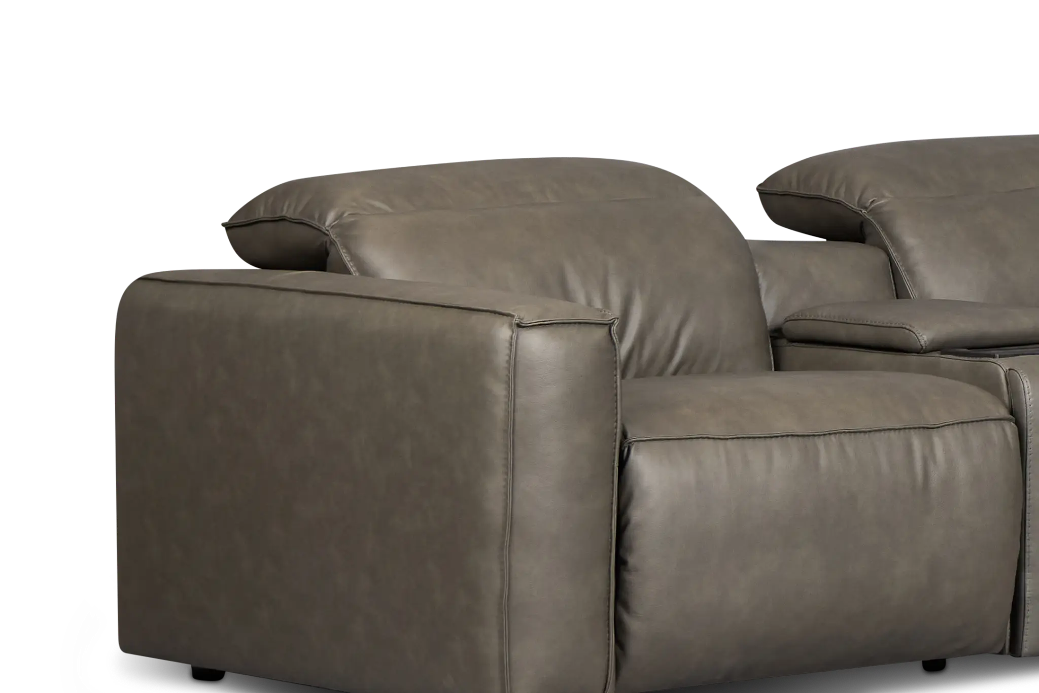 Ryland Dark Gray Lthr/vinyl Large Triple Power Reclining Two-arm Sectional Ryland Dark Gray Lthr/vinyl Large Triple Power Reclining Two-arm Sectional