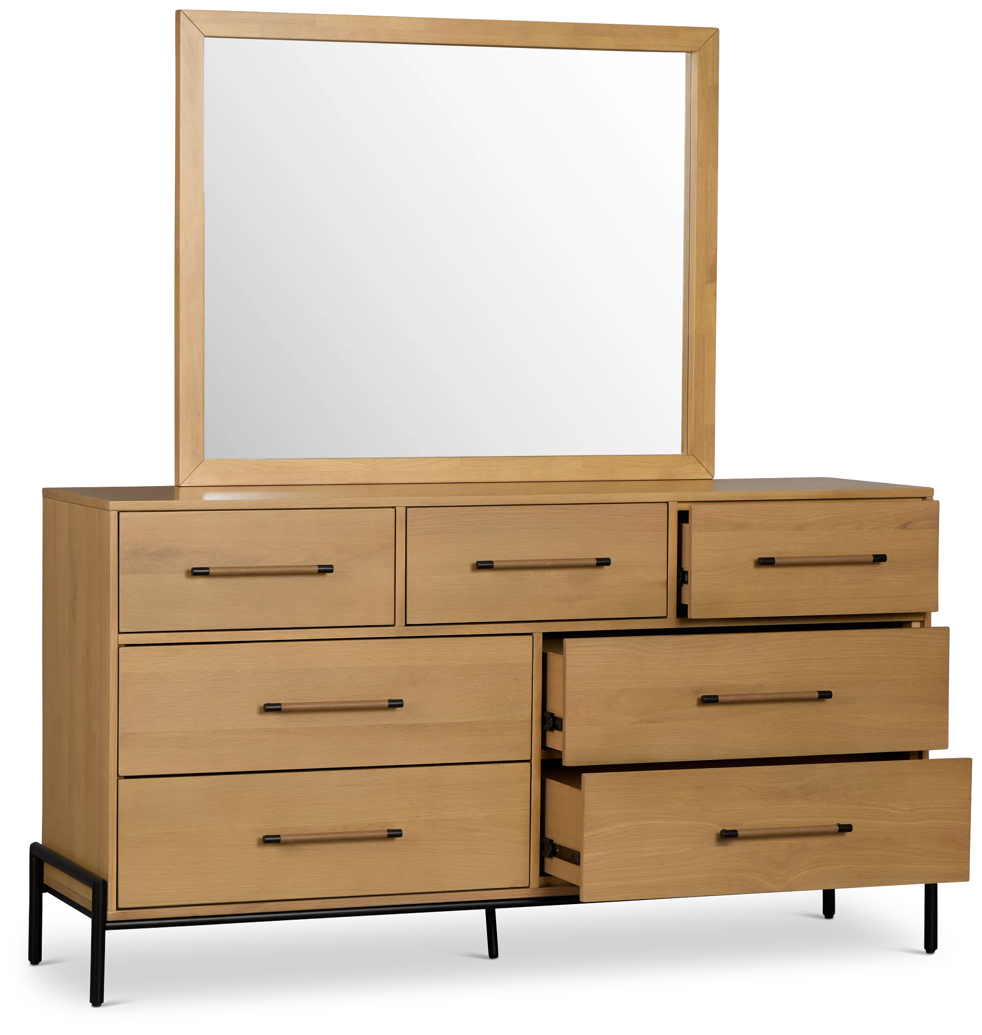Highland Light Tone Dresser & Mirror