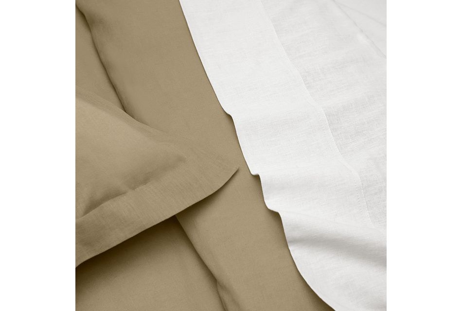 Linen Blend Khaki Duvet Set