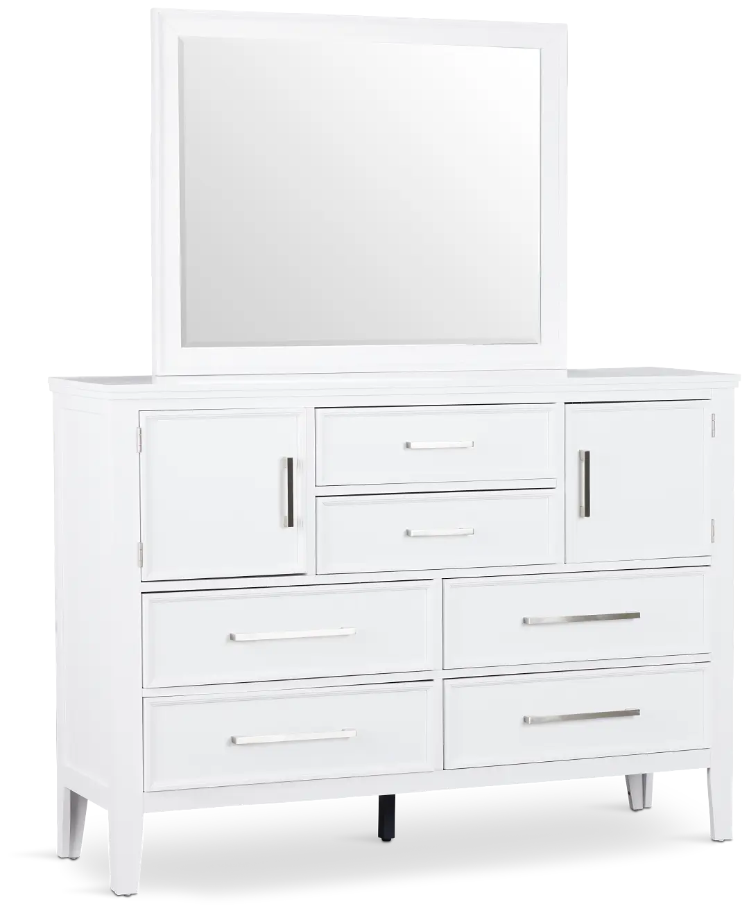 Seabrook White Large Dresser & Mirror Seabrook White Large Dresser & Mirror