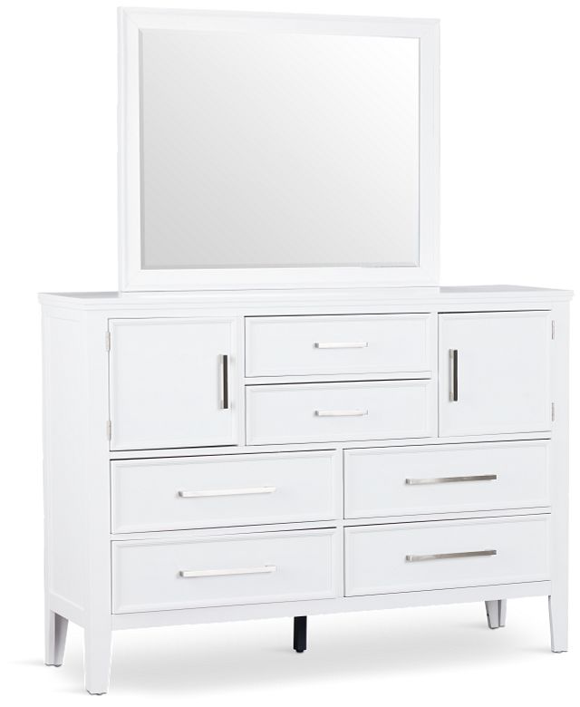 Seabrook White Large Dresser & Mirror