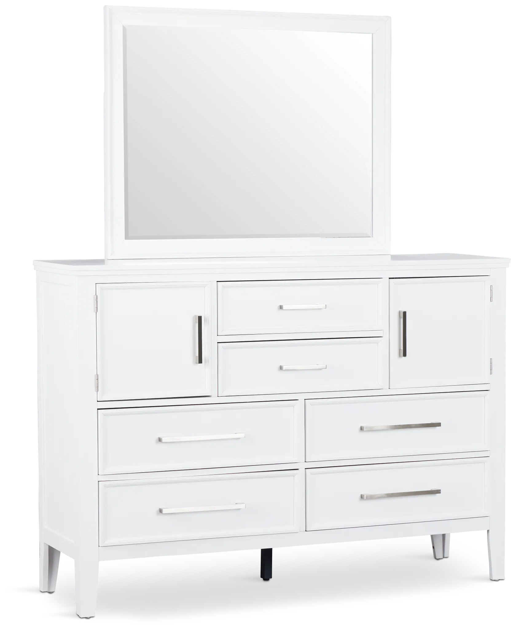 Seabrook White Large Dresser & Mirror
