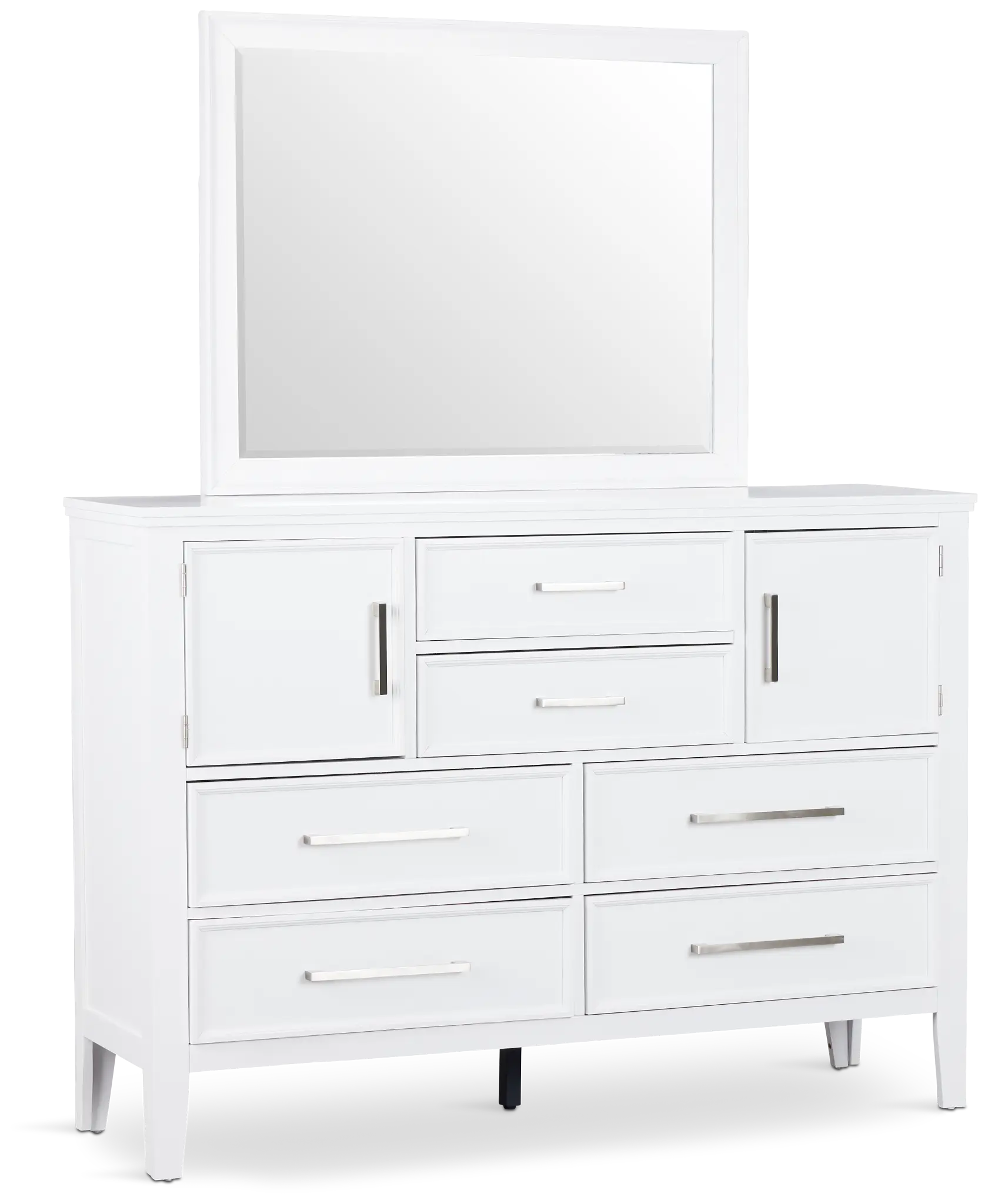 Seabrook White Large Dresser & Mirror Seabrook White Large Dresser & Mirror
