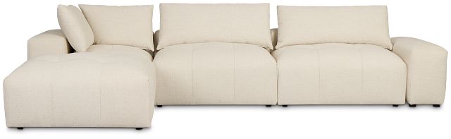 Remi Light Beige Fabric 5pc Bumper Sectional