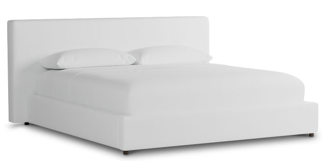 Grayton Suave White 44" Upholstered Platform Bed
