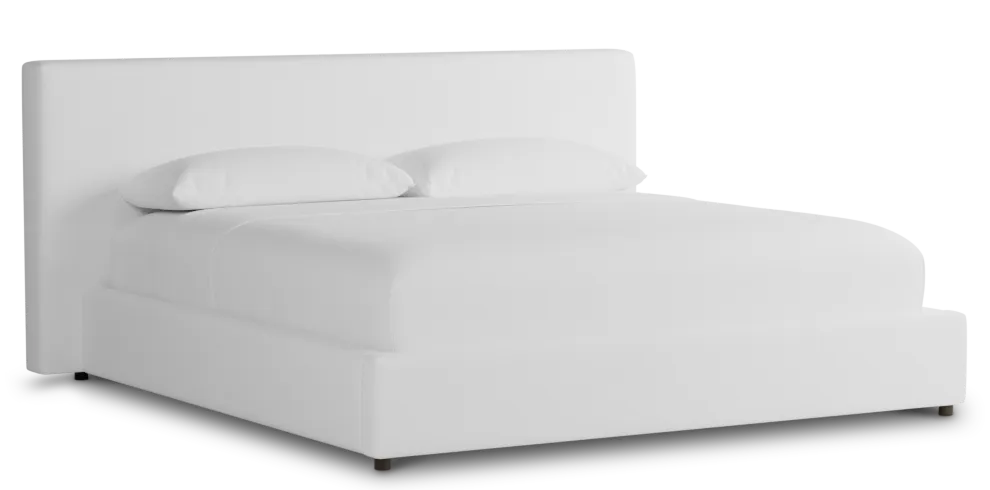 Grayton Suave White 44" Upholstered Platform Bed