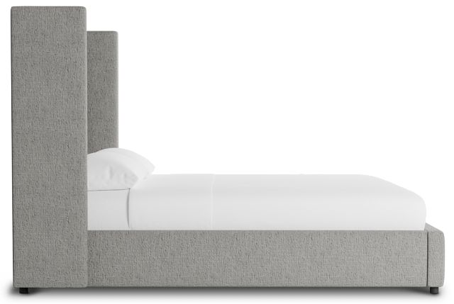 Captiva Linen Gray 60" Upholstered Shelter Bed