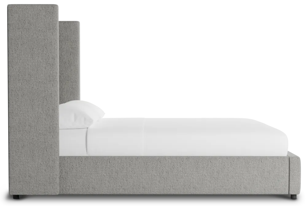 Captiva Linen Gray 60" Upholstered Shelter Bed