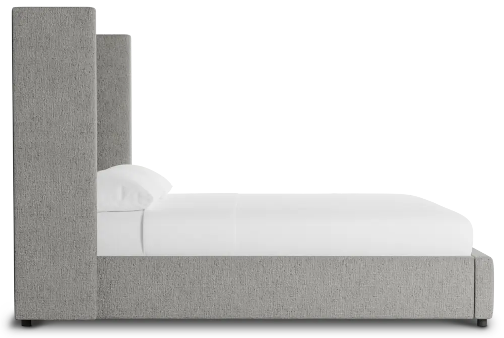 Captiva Linen Gray 60" Upholstered Shelter Bed Captiva Linen Gray 60" Upholstered Shelter Bed