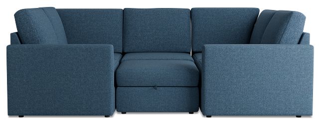 Citymod Blue Fabric 6-piece Pit Sectional
