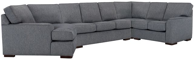 Austin Blue Fabric Left Cuddler Innerspring Sleeper Sectional