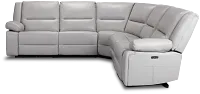Peyton Light Gray Lthr/vinyl Small Two-arm Power Reclining Sectional