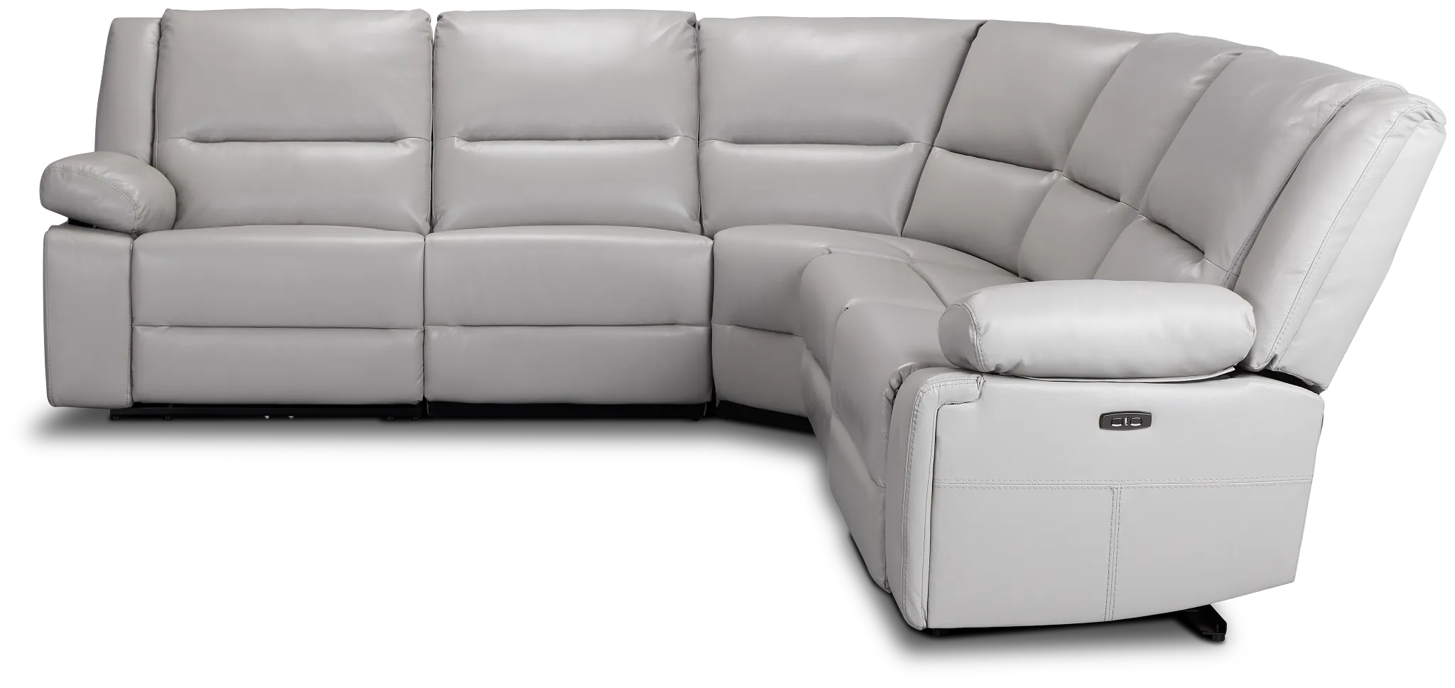 Peyton Light Gray Lthr/vinyl Small Two-arm Power Reclining Sectional