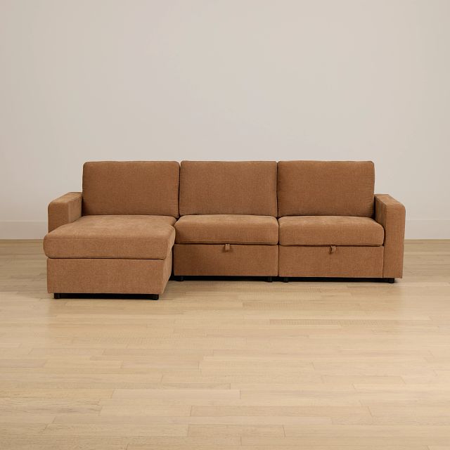 Addie Brown Fabric Left Chaise Storage Sectional