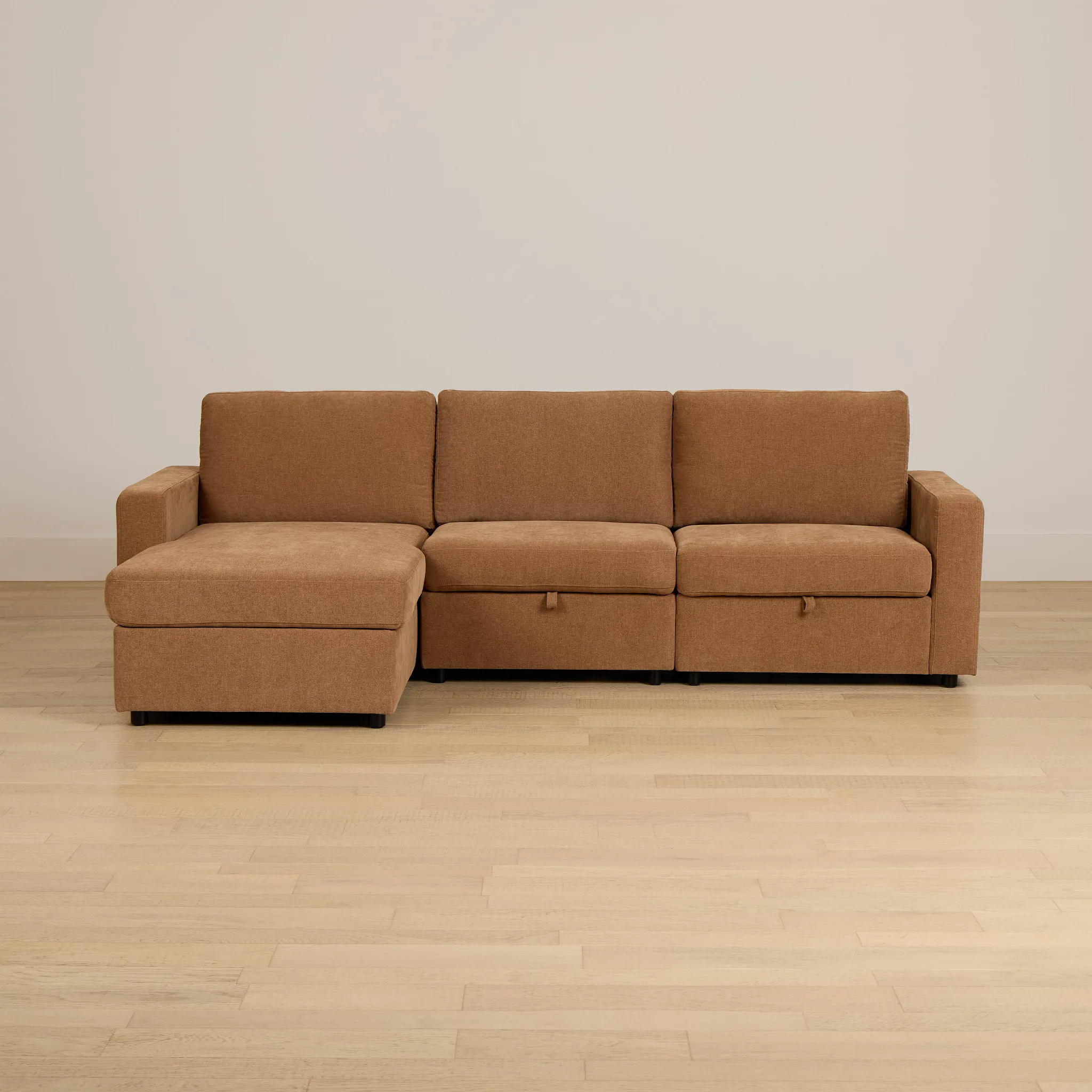 Addie Brown Fabric Left Chaise Storage Sectional