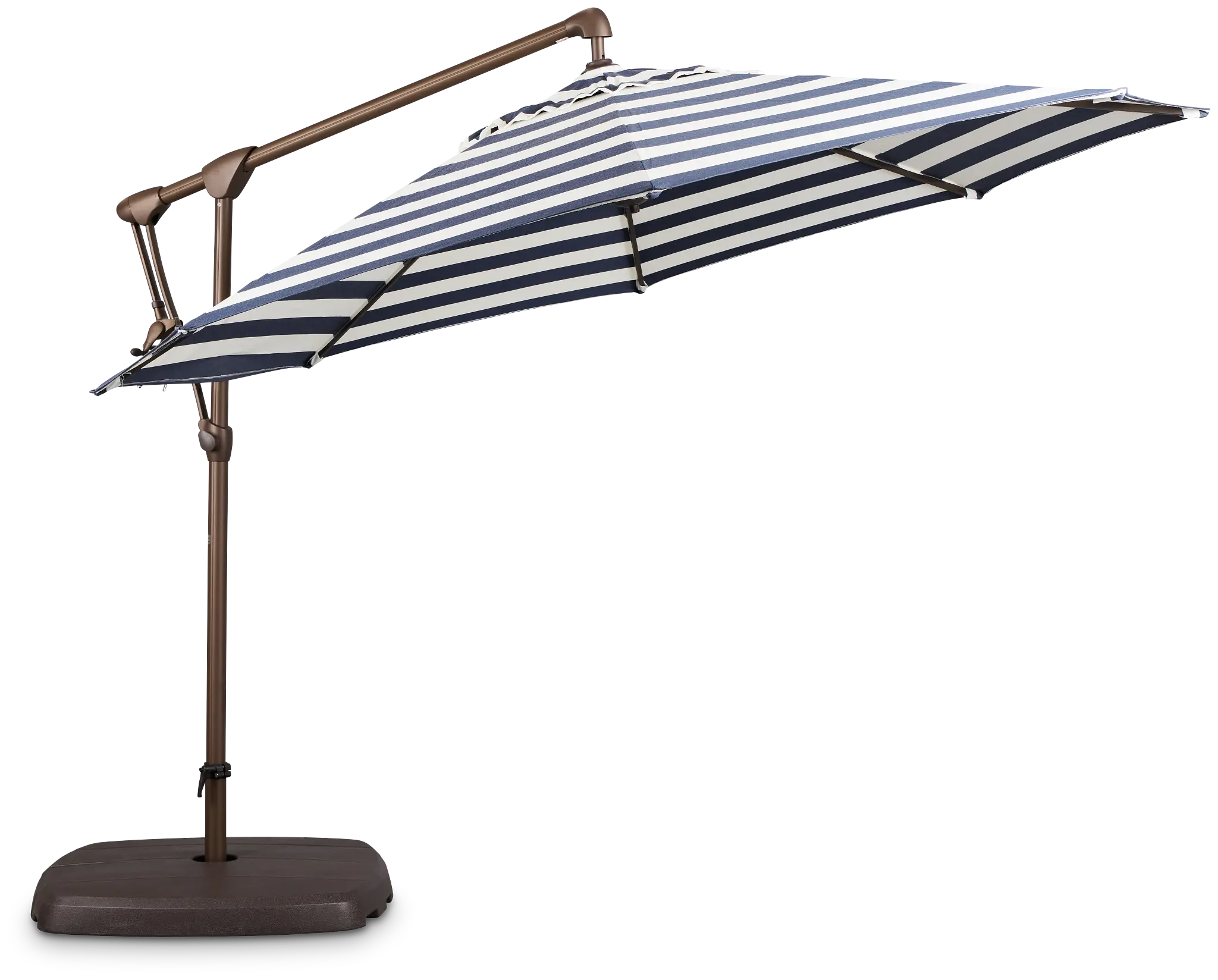 Grenada Dark Blue Stripe Cantilever Umbrella Set Grenada Dark Blue Stripe Cantilever Umbrella Set