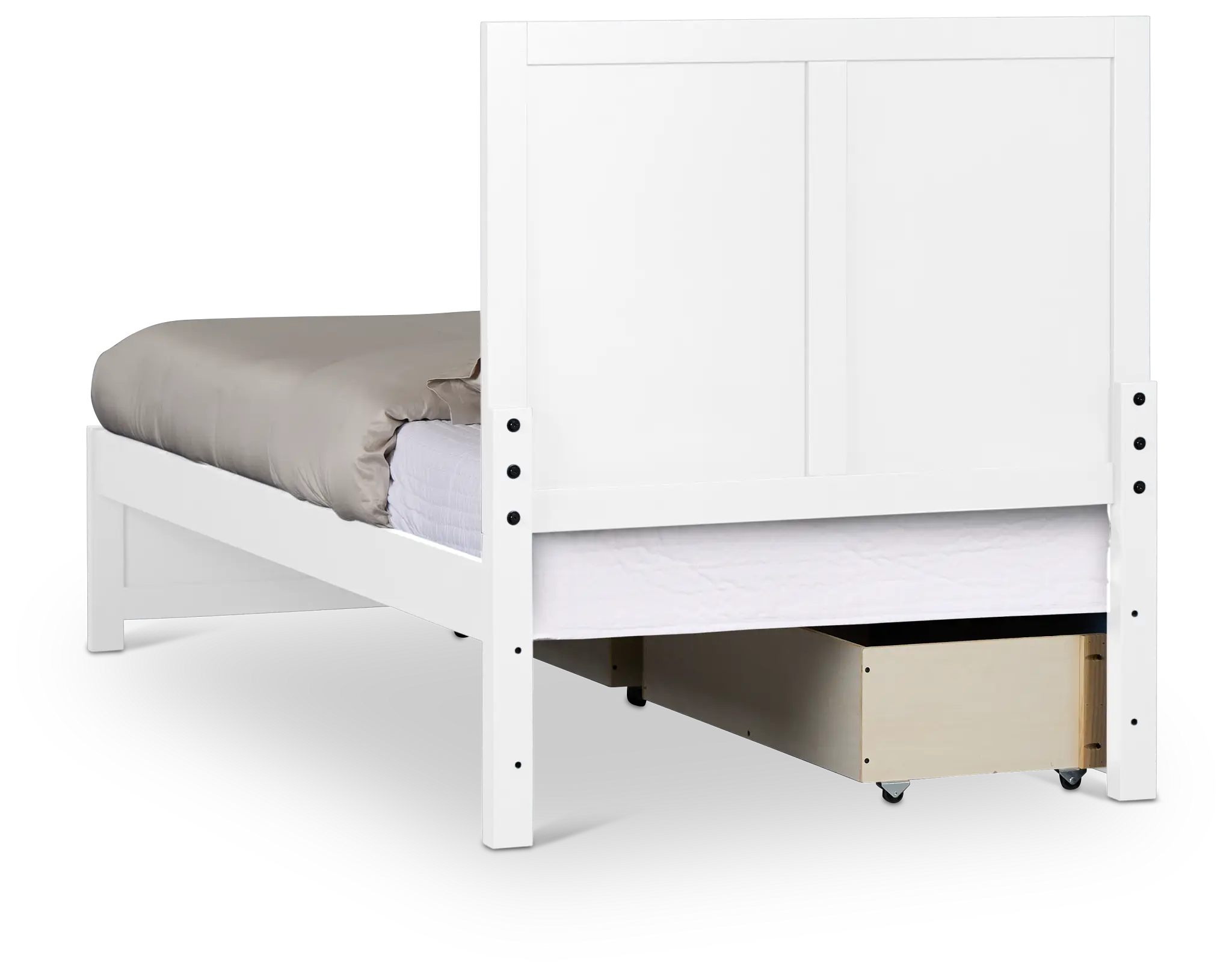 Charleston White Panel Bed With 2 Storage Drawers Charleston White Panel Bed With 2 Storage Drawers