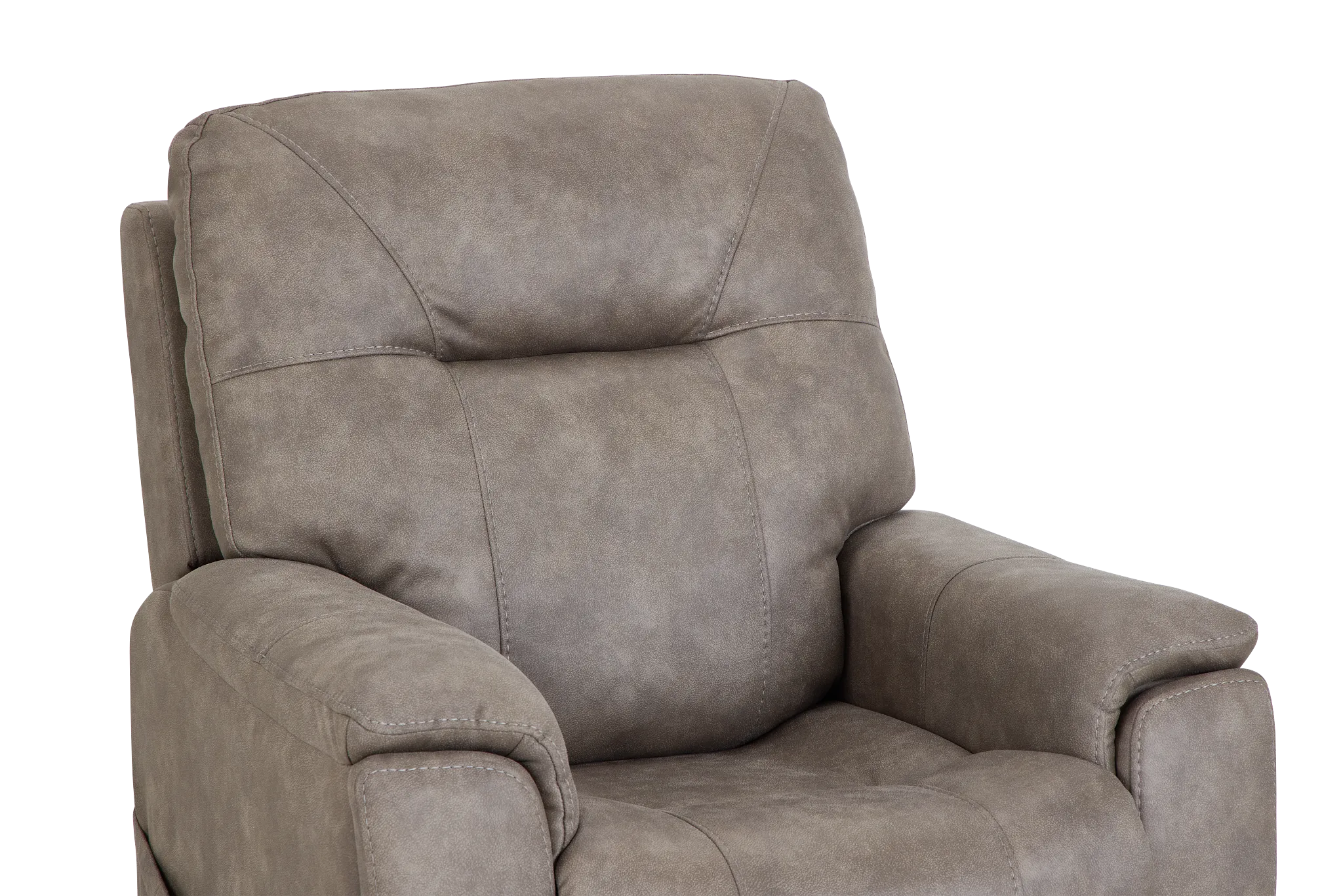 Akron Taupe Micro Power Lift Recliner With Power Lumbar