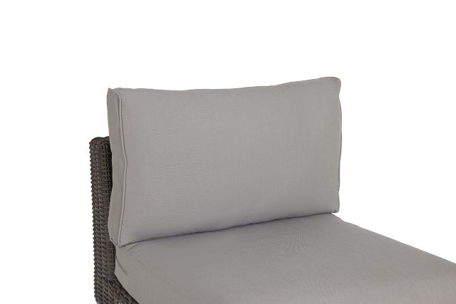 Tulum Gray Woven Armless Chair W/ Cushion