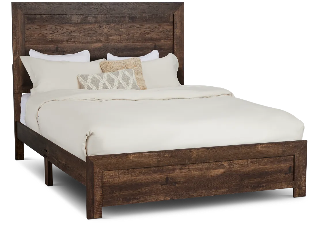 Ollie Dark Tone Panel Bed