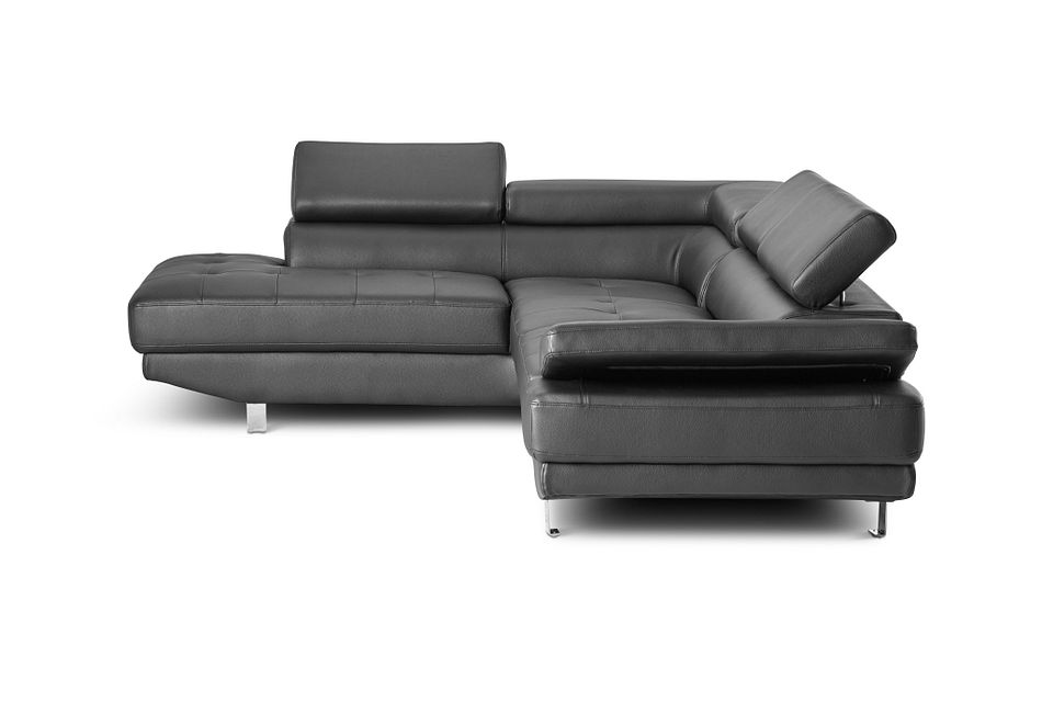 Zane BLACK MICRO Left Chaise Sectional, (3)