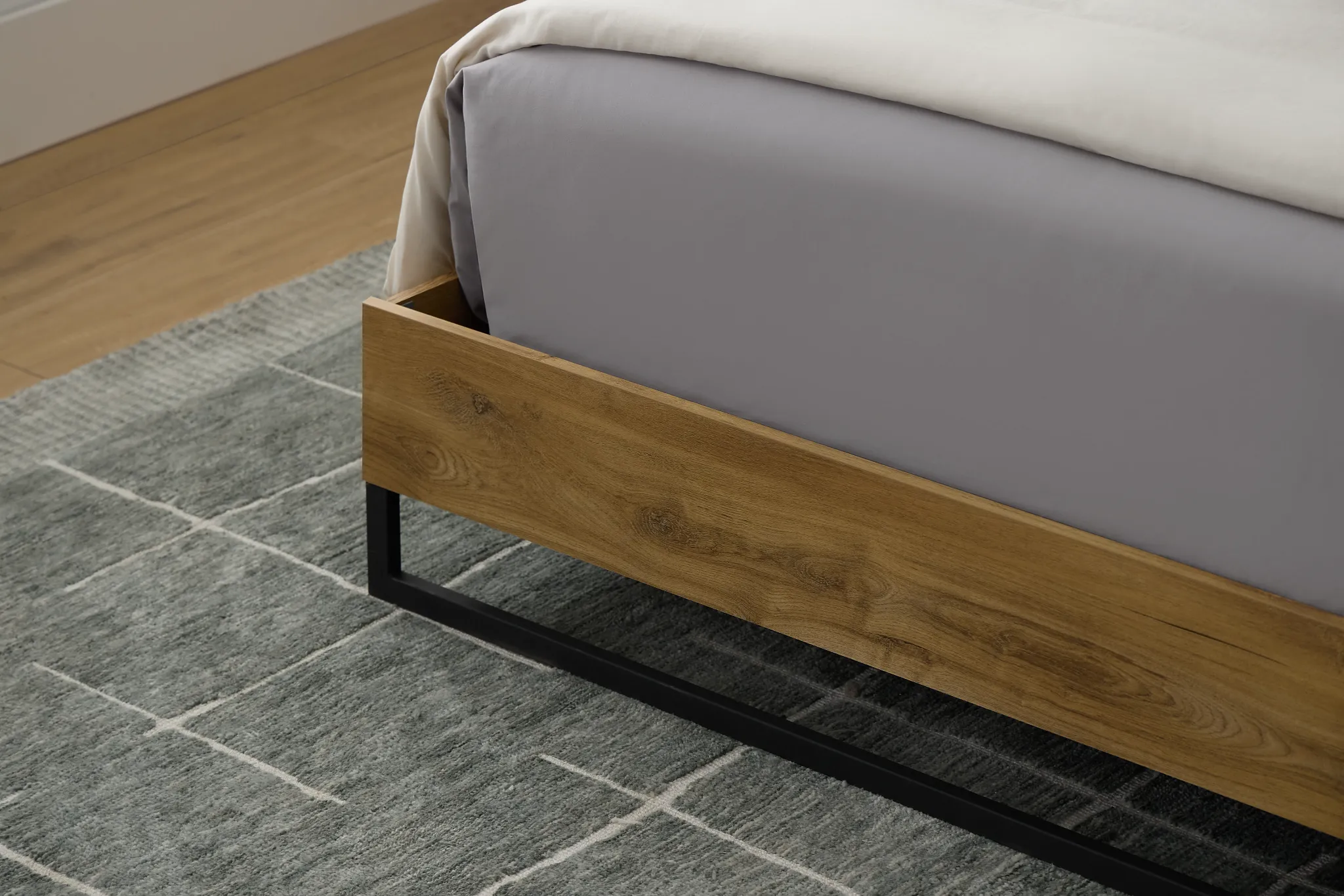 Perry Light Tone Panel Bed