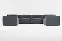 Destin Joya Gray Velvet 8-piece Modular Sectional