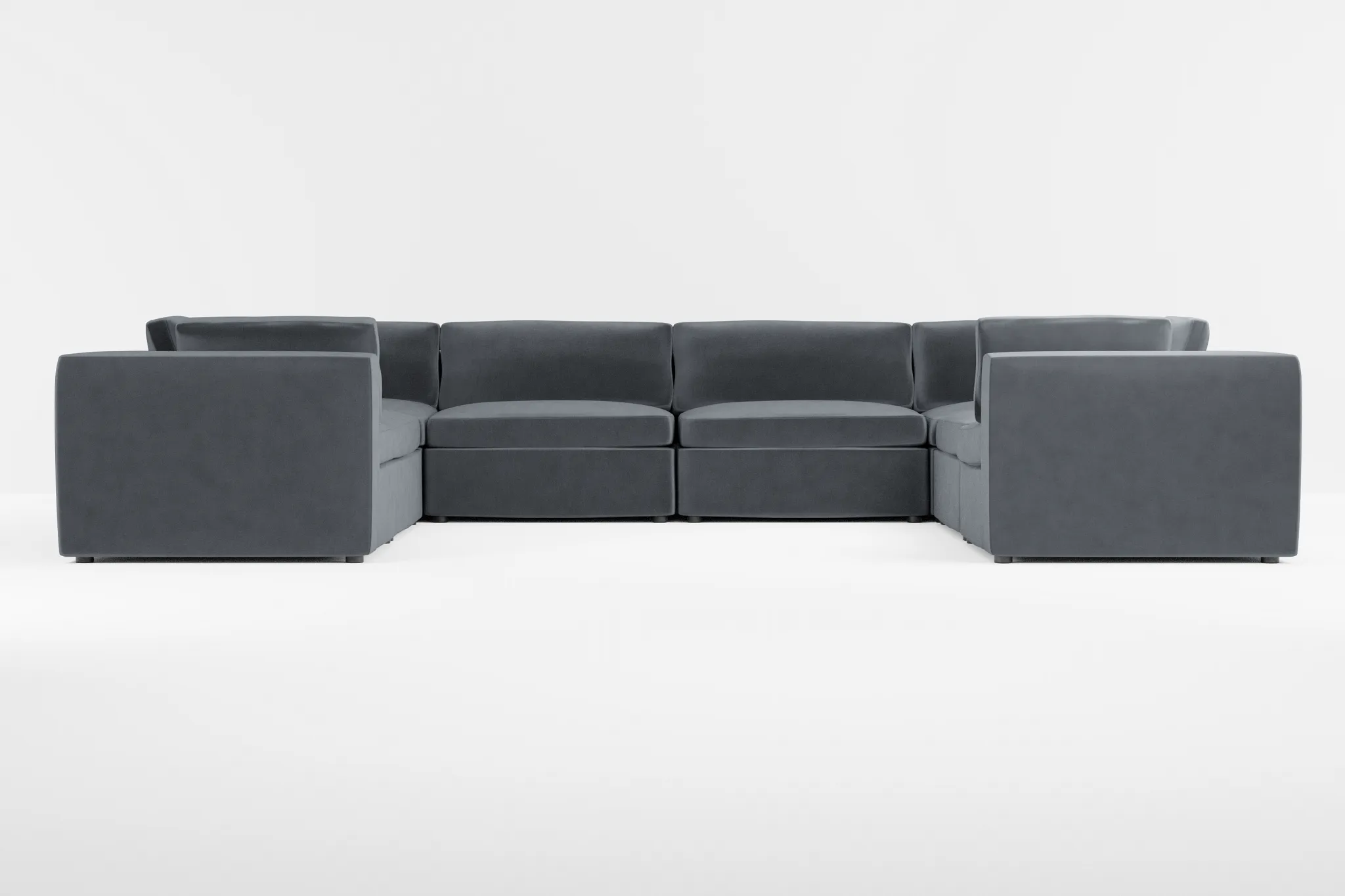 Destin Joya Gray Velvet 8-piece Modular Sectional